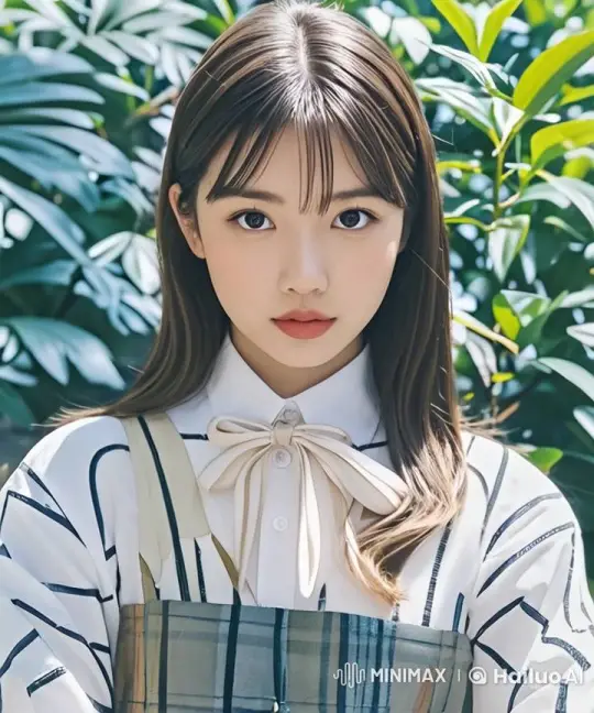 Young Woman in Plaid Dress with Natural Expressions – AI Generated Video | Hailuo AI