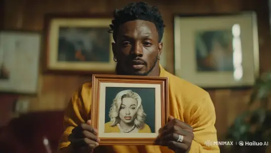 Man Mourning Over Photo of Woman – AI Generated Video | Hailuo AI