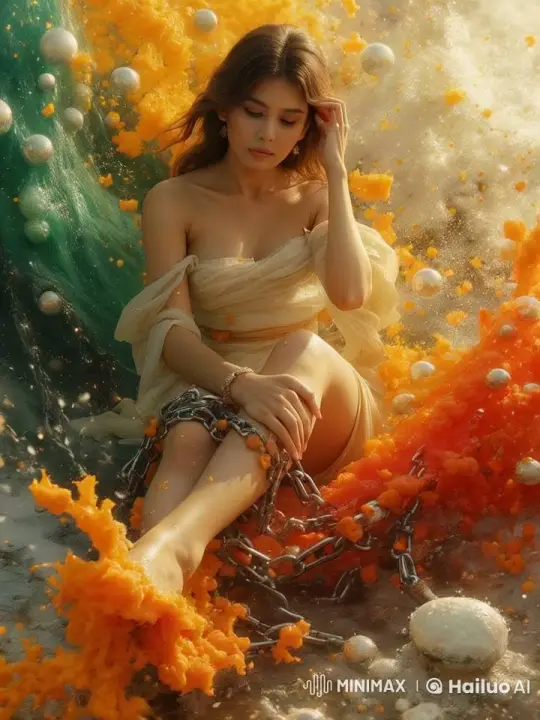 Serene Woman in Ethereal, Dreamlike Landscape – AI Generated Video | Hailuo AI