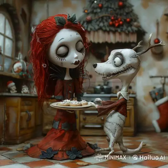 Holiday Cheer: Woman Feeds Cookies to Enthusiastic Dog – AI Generated Video | Hailuo AI