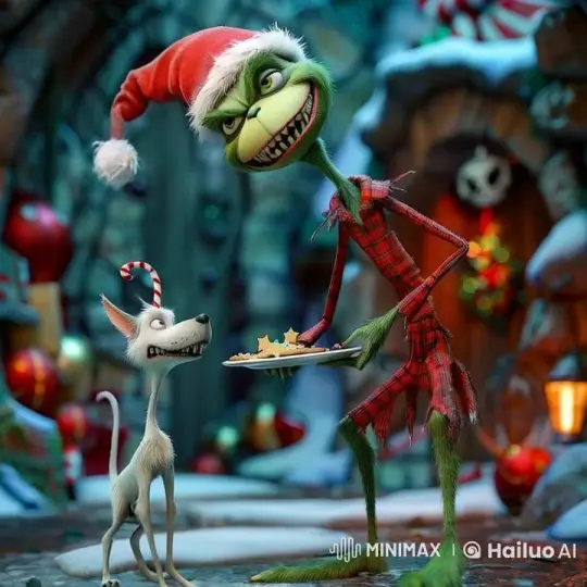 The Grinch Shares Star-Shaped Cookies with His Dog – AI Generated Video | Hailuo AI