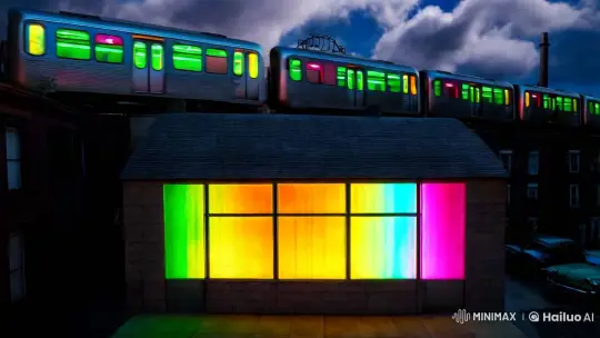 Urban Night Scene: Subway Lights, Aesthetic Contrast – AI Generated Video | Hailuo AI
