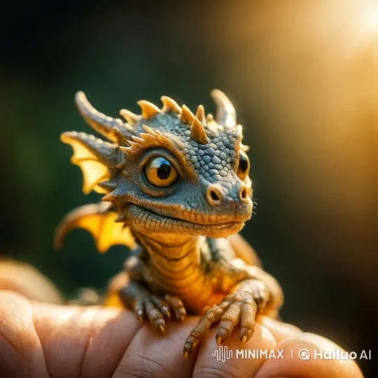 Animated Dragon on Hand: A Magical Moment – AI Generated Video | Hailuo AI