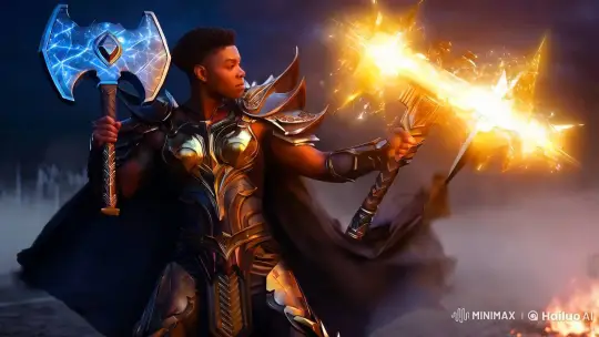 Axehammer Wielder: Mythic Warrior of Twilight Chaos – AI Generated Video | Hailuo AI