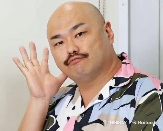 Bald Man with Mustache Engages in Animated Conversation – AI Generated Video | Hailuo AI