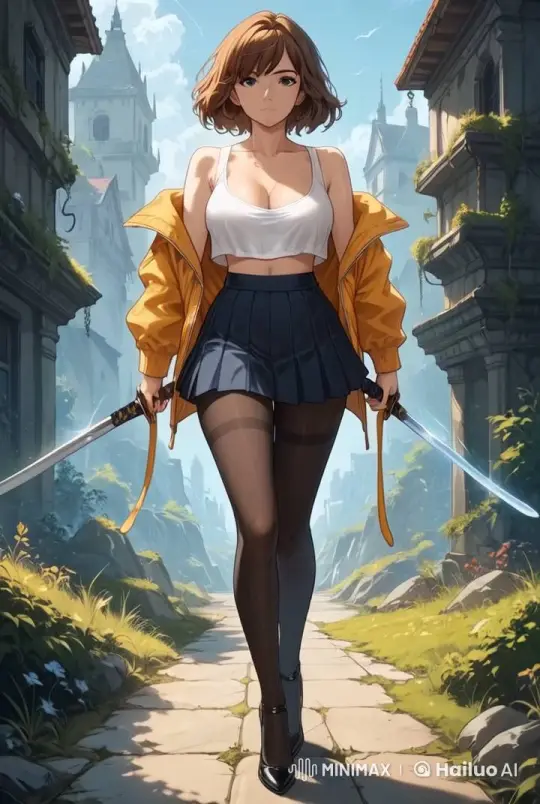 Warrior Woman Walks Through Medieval Town – AI Generated Video | Hailuo AI
