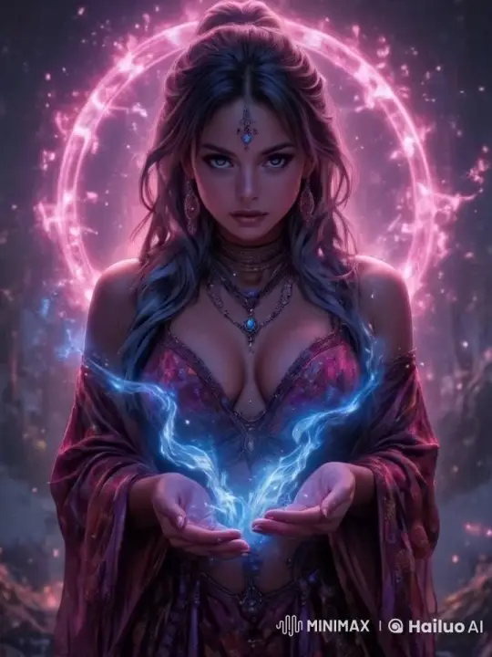 Mystical Woman Conjures Energy in Enchanted Forest – AI Generated Video | Hailuo AI
