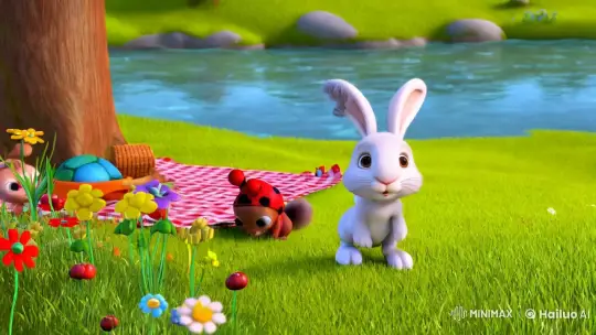 Title: Benny the Brave Little Bunny Saves a Bird – AI Generated Video | Hailuo AI