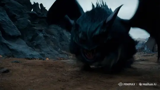 Dynamic Encounter with a Monstrous Creature in a Desolate Landscape – AI Generated Video | Hailuo AI