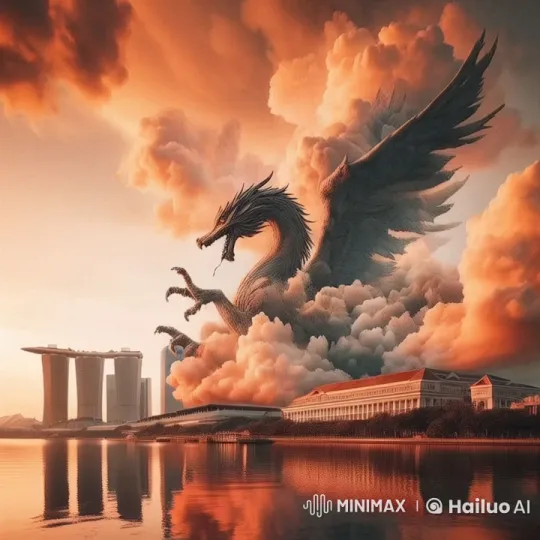 Majestic Dragon Soars Over City in Live2D Animation – AI Generated Video | Hailuo AI
