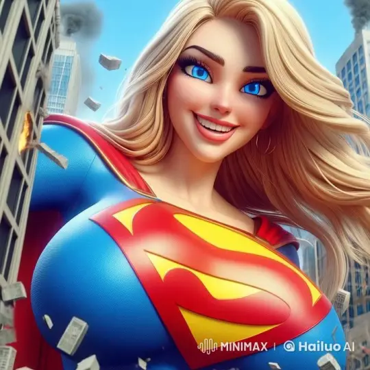 Giantess Supergirl Joyfully Destroys City in Live2D Animation – AI Generated Video | Hailuo AI