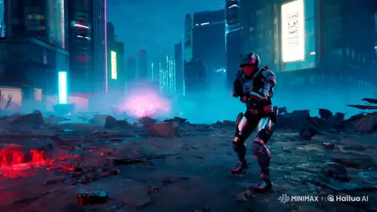 Futuristic Soldier in Dystopian 'Call of Duty Mobile' Setting – AI Generated Video | Hailuo AI