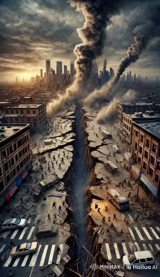 Earthquake Devastates Urban Landscape, Triggers Chaos – AI Generated Video | Hailuo AI