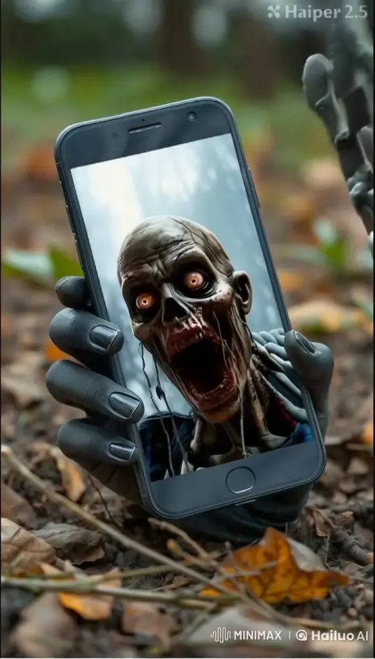 Zombie Talk Show on Smartphone in Forest – AI Generated Video | Hailuo AI