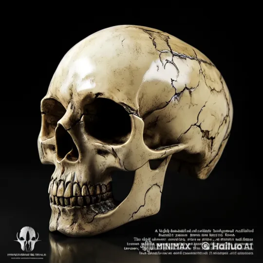 Hyper-Realistic Rotating Skull Animation – AI Generated Video | Hailuo AI