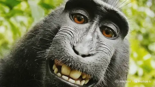 Monkey Drives Car Up Hill in Forest Adventure – AI Generated Video | Hailuo AI