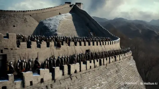 The Epic Construction of the Great Wall: A Cinematic Tribute – AI Generated Video | Hailuo AI