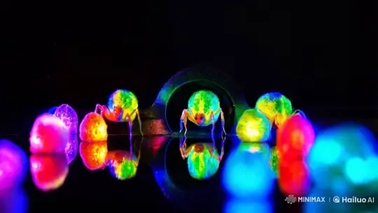 3D Spiders Emerge in Colorful, Surreal Tim Burtonesque Scene – AI Generated Video | Hailuo AI