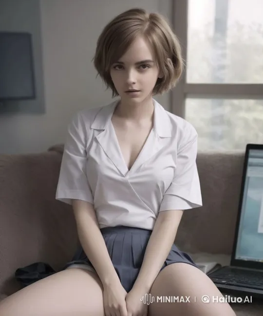 Woman and Cat Enjoy Moment on Couch – AI Generated Video | Hailuo AI