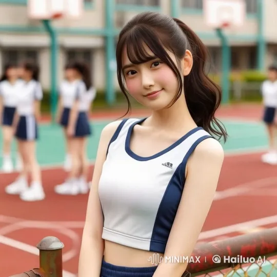 Young Woman in Athletic Outfit on Basketball Court – AI Generated Video | Hailuo AI