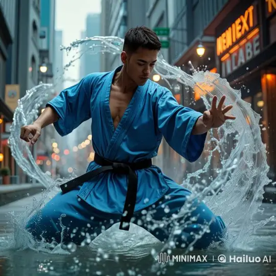 Masterful Water Bending Performance in Live2D Animation – AI Generated Video | Hailuo AI
