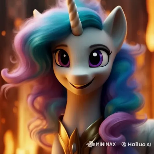 Joyful Unicorn with Vibrant Mane in Warm Scene – AI Generated Video | Hailuo AI