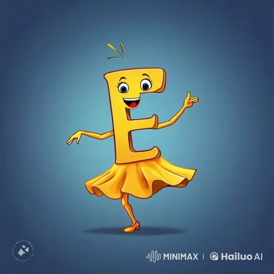 Animated 'E' Character Dances Joyfully – AI Generated Video | Hailuo AI