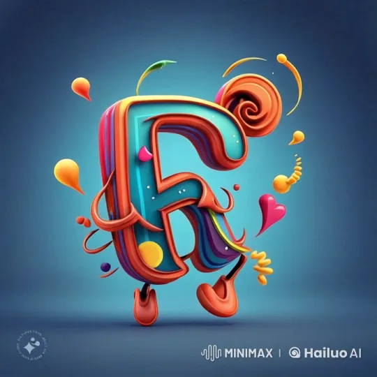 Vibrant Animated 'R' with Playful Swirling Designs – AI Generated Video | Hailuo AI