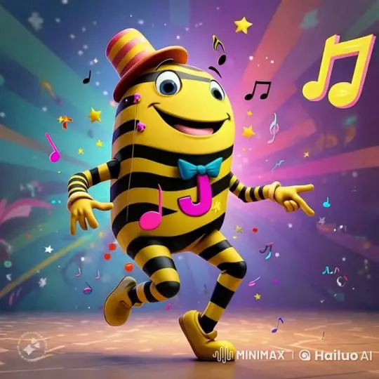 Anthropomorphic Character Dancing at Cartoon Alphabet Party – AI Generated Video | Hailuo AI