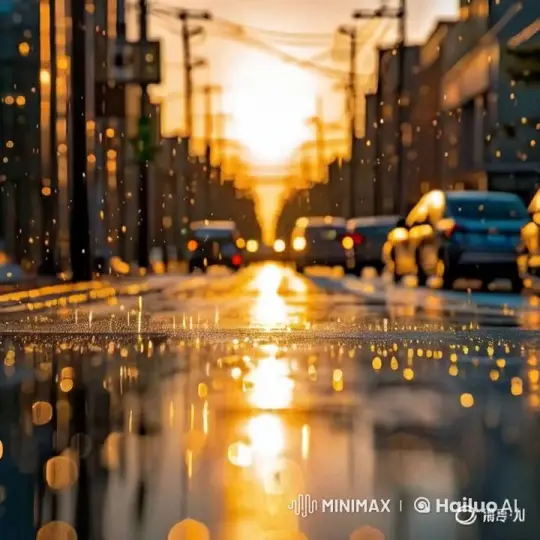 Golden Sunset Magic on a City Street – AI Generated Video | Hailuo AI