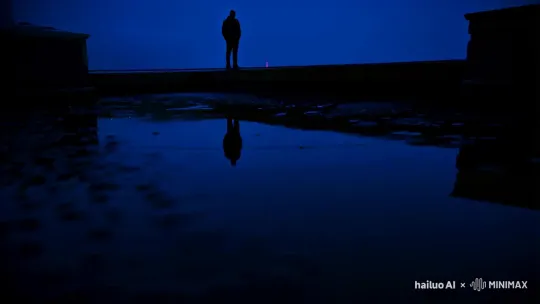 Neon Cityscape: Lone Figure's Night View – AI Generated Video | Hailuo AI