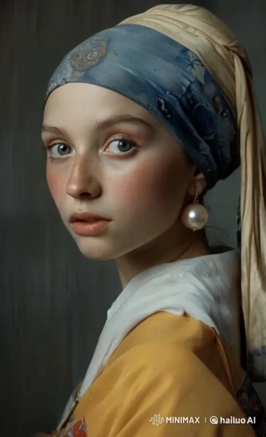 Mystery and Elegance: The Girl with the Pearl Earring – AI Generated Video | Hailuo AI