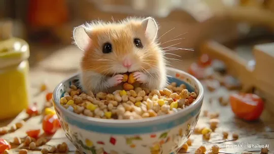 Hamster Surprised by Exploding Corn Kernels – AI Generated Video | Hailuo AI
