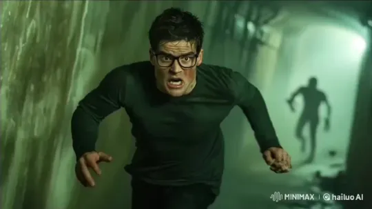 Man Pursued by Giant Goat-Faced Creature – AI Generated Video | Hailuo AI