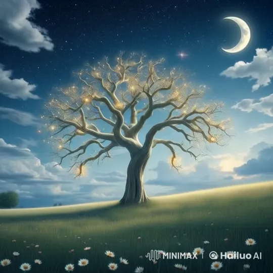 Enchanted Night: A Live2D Journey Through a Serene Meadow – AI Generated Video | Hailuo AI