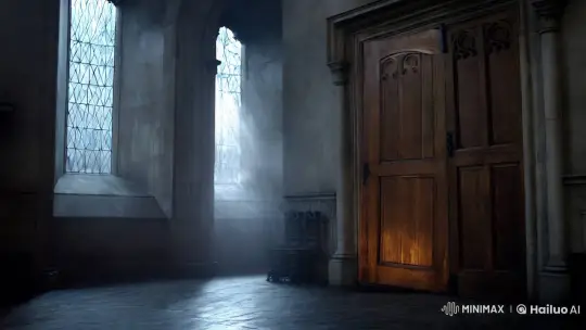 Mysterious Hall with Howling Wind and Slamming Door – AI Generated Video | Hailuo AI