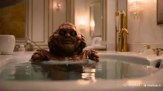 Grotesque Monster Enjoys Luxurious Jacuzzi in Opulent Setting – AI Generated Video | Hailuo AI
