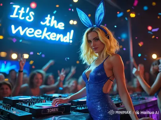 Vibrant Weekend Club Atmosphere with Energetic DJ – AI Generated Video | Hailuo AI