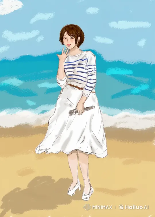 Young Woman Sings and Dances Gracefully on a Beach – AI Generated Video | Hailuo AI