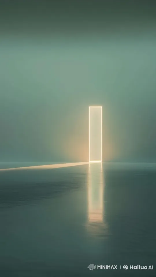 Serene Gate: Illuminated Reflections Amidst Mist – AI Generated Video | Hailuo AI