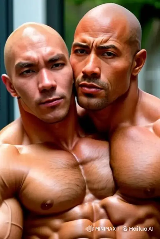 Intimate Embrace of Two Muscular Men Captured in Live2D Animation – AI Generated Video | Hailuo AI