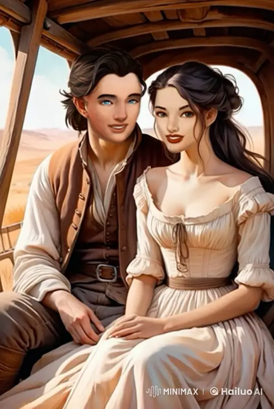 Couple's Romantic Journey in a Wooden Cart – AI Generated Video | Hailuo AI