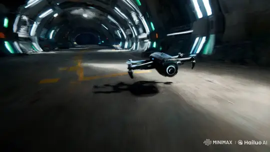 Sci-Fi Drone Navigates Abandoned Space Station at Hyper-Speed – AI Generated Video | Hailuo AI