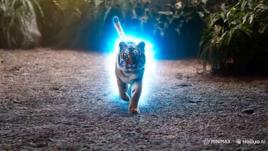 Magical Transformation: Cat to Tiger with Ethereal Glow – AI Generated Video | Hailuo AI