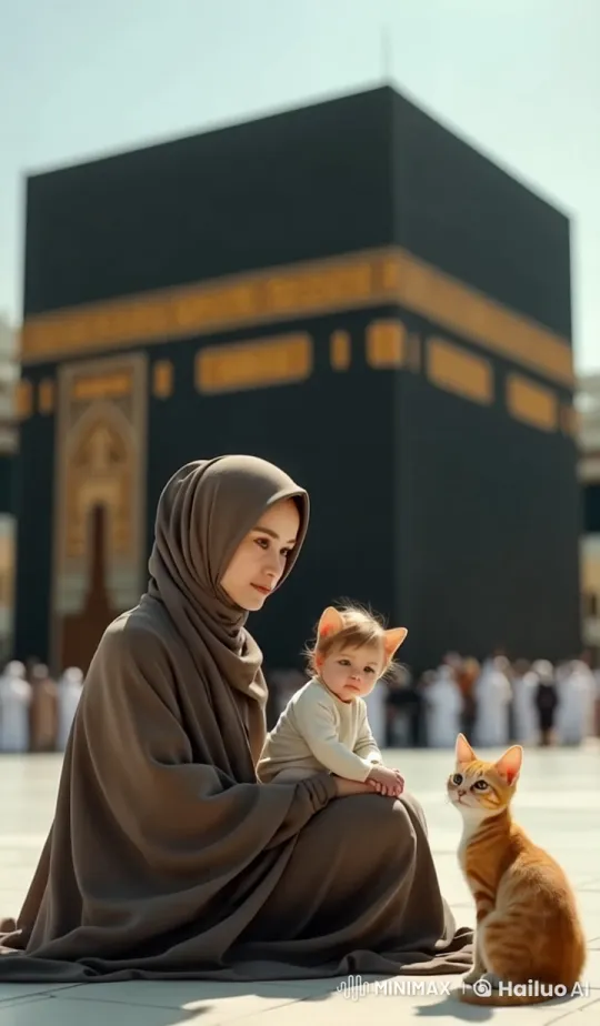 Mother, Baby, and Cat Bond in Peaceful Moment – AI Generated Video | Hailuo AI