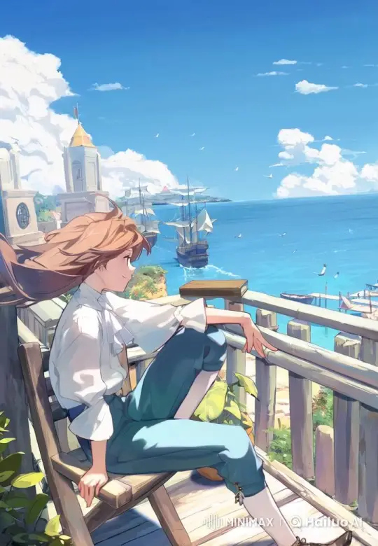 Tranquil Coastal Scene with Young Person by the Sea – AI Generated Video | Hailuo AI