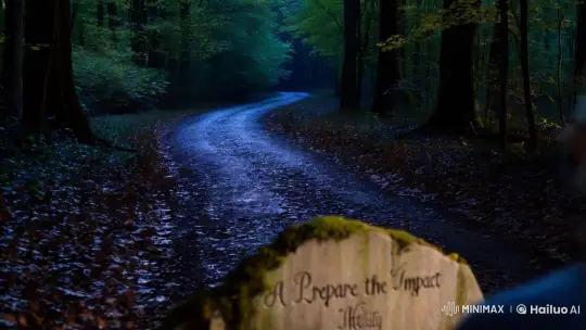 A Lasting Impact: Moonlit Path and Ancient Stone – AI Generated Video | Hailuo AI