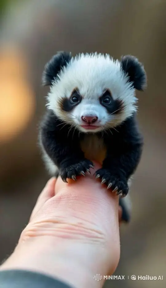 Baby Panda's Gentle Exploration and Curious Blinks – AI Generated Video | Hailuo AI