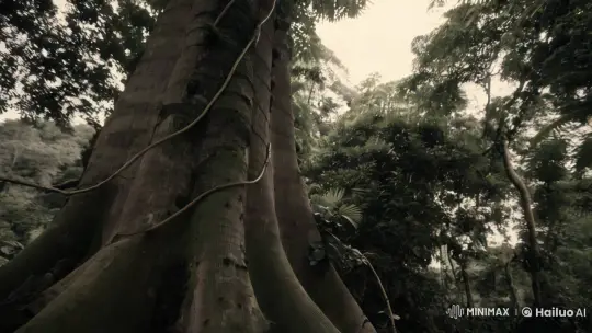 Rainforest Majesty: Serpentine Vine and Canopy Captured – AI Generated Video | Hailuo AI