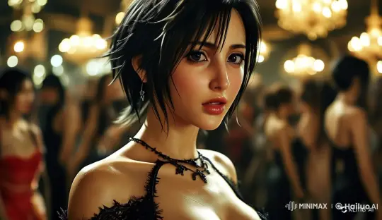Animated Woman Rejoices with Old Friend at Elegant Party – AI Generated Video | Hailuo AI